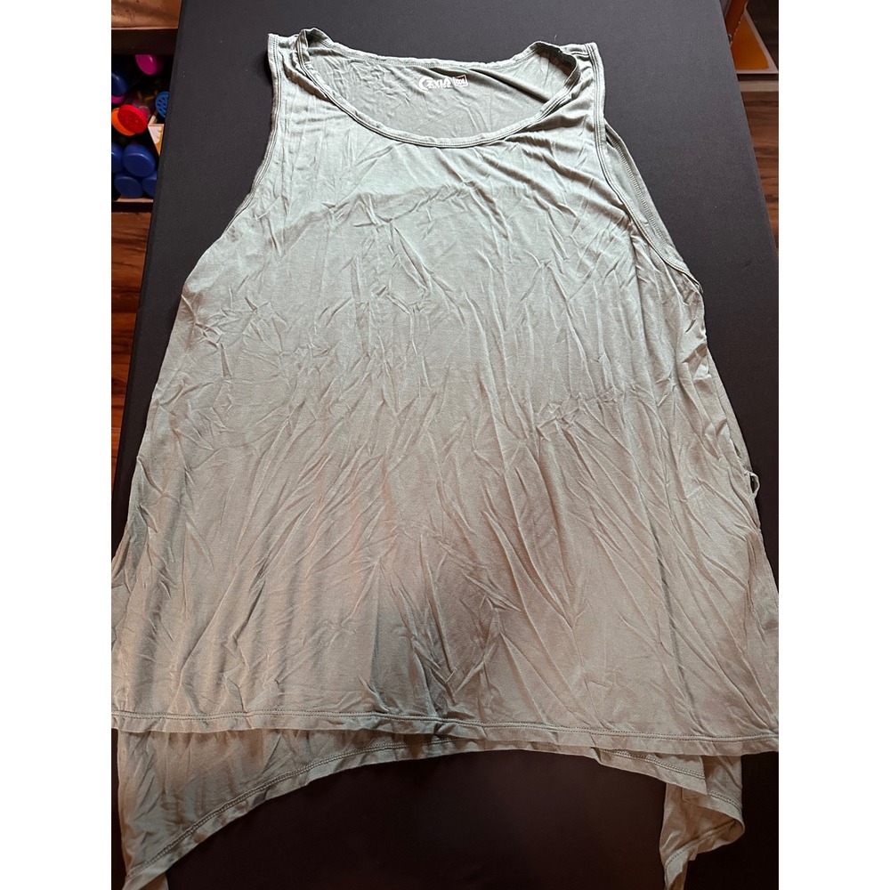 Zyia Active Womens Olive Green Sleeveless High Low Tank Top XXXL